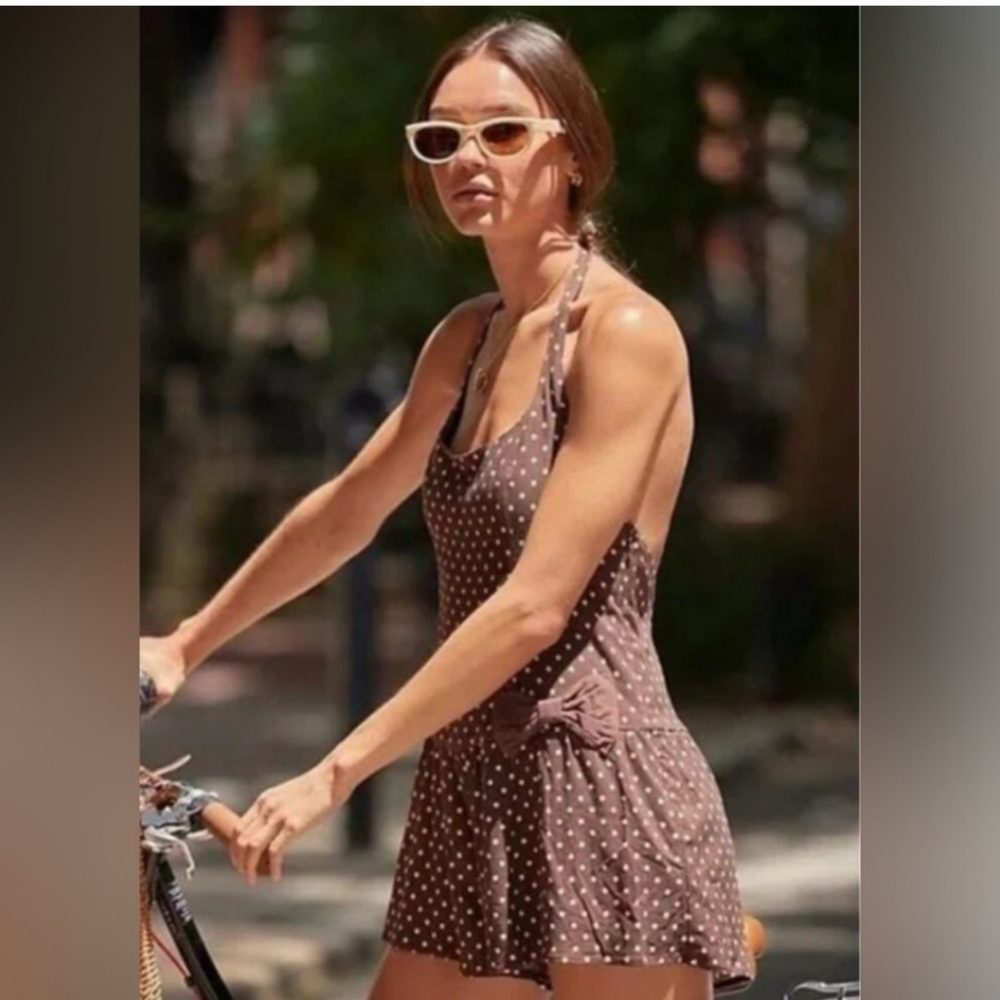 NWT Free People Polka Dot Halter Dress/Romper Size Small